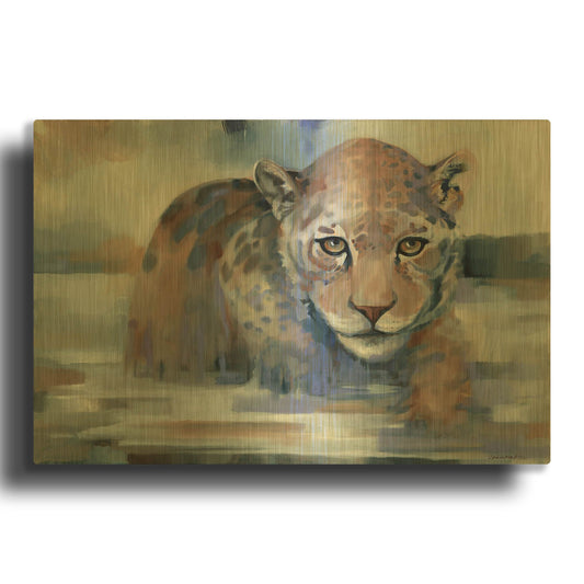 'Big Wet Kitty' By Louise Montillio Gold Metal Wall Art