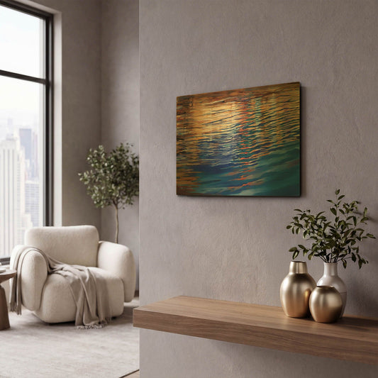 'Dockside Waterlight' By Louise Montillio Gold Metal Wall Art