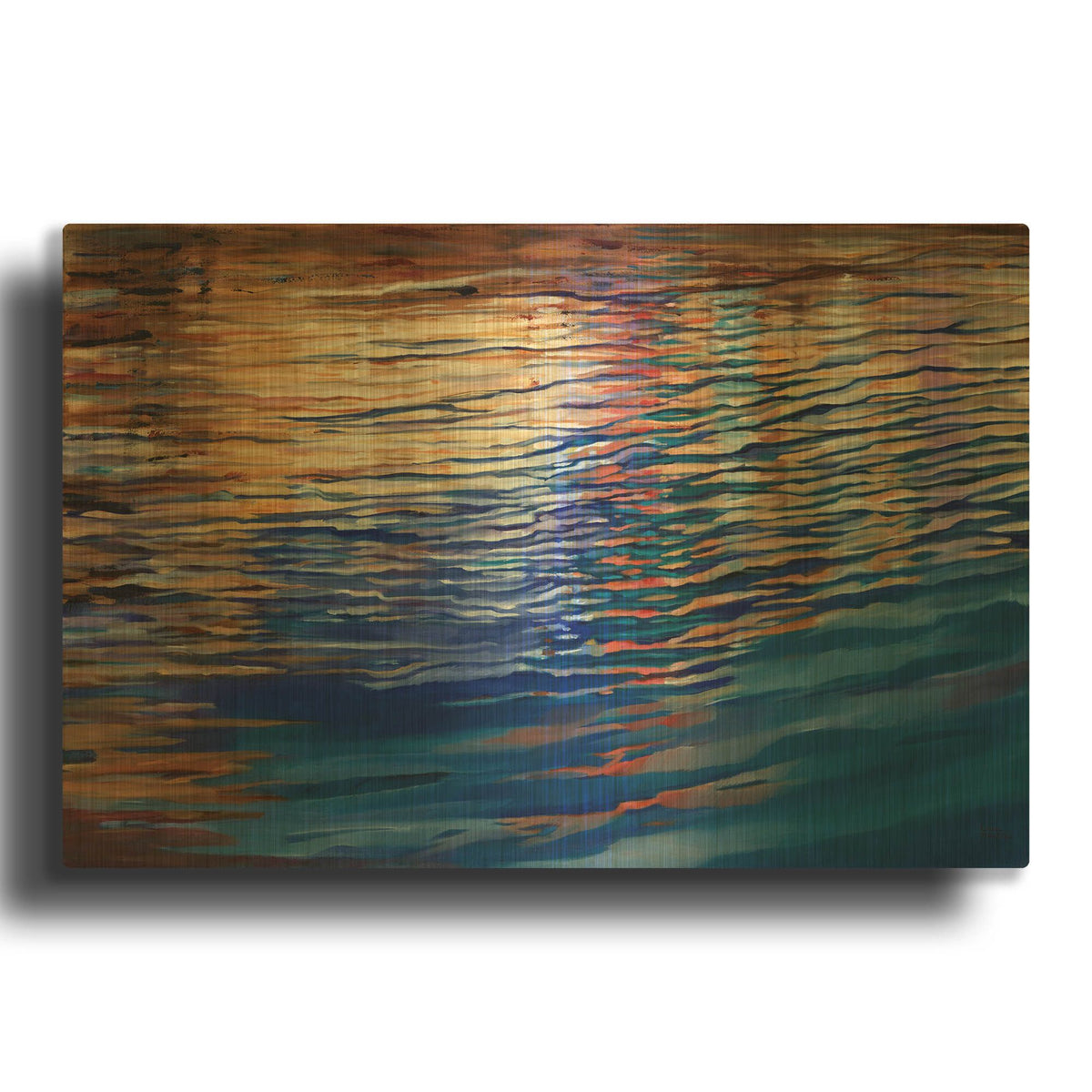 'Dockside Waterlight' By Louise Montillio Gold Metal Wall Art