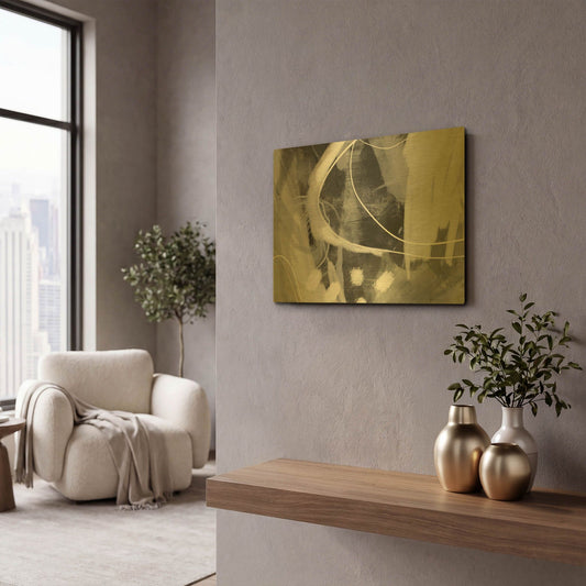 'Allegedly' By Delores Naskrent Gold Metal Wall Art