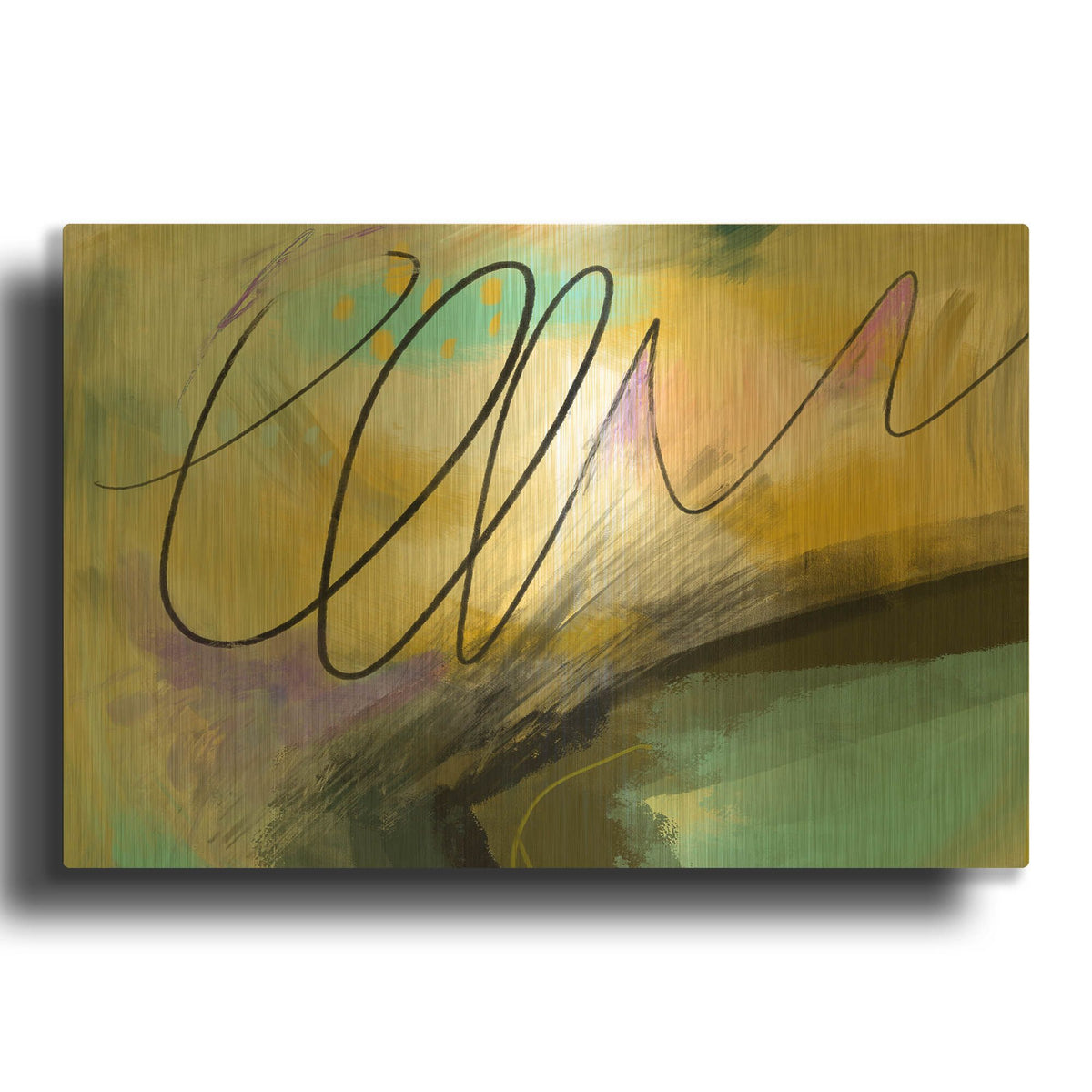 'Mumble' By Delores Naskrent Gold Metal Wall Art