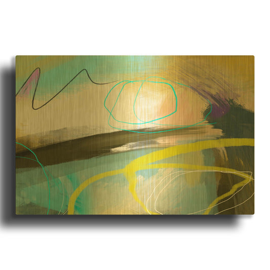 'Modulate' By Delores Naskrent Gold Metal Wall Art