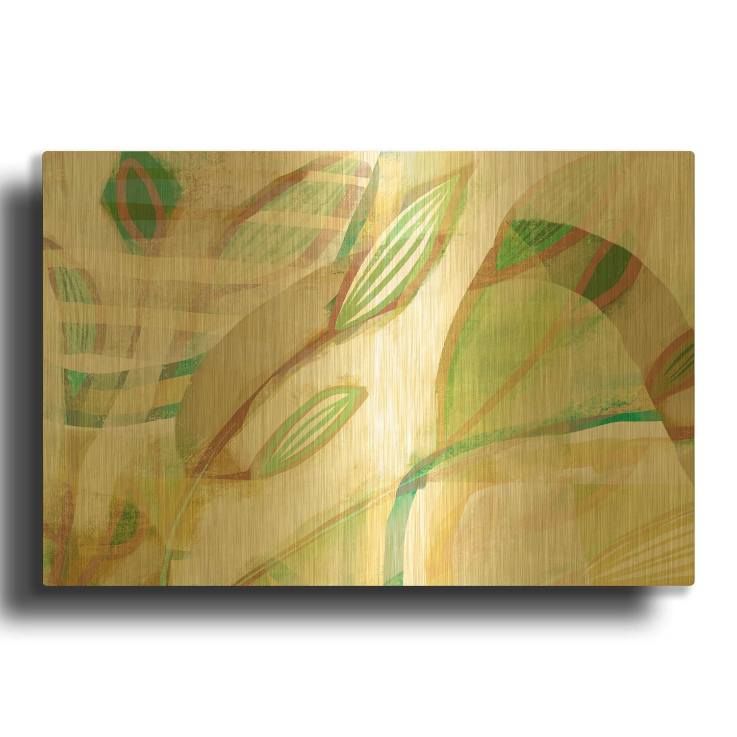 'Tangled Leaves' By Delores Naskrent Gold Metal Wall Art