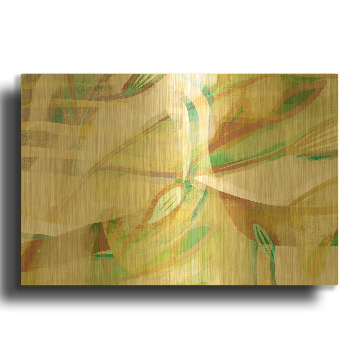 'Dusty Foliage' By Delores Naskrent Gold Metal Wall Art