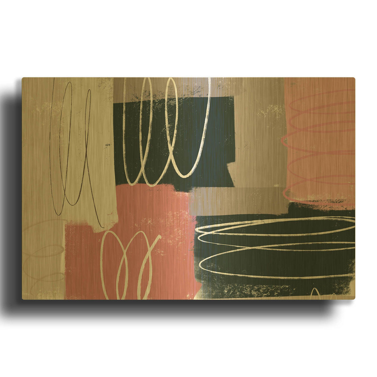 'Neopolitan' By Delores Naskrent Gold Metal Wall Art