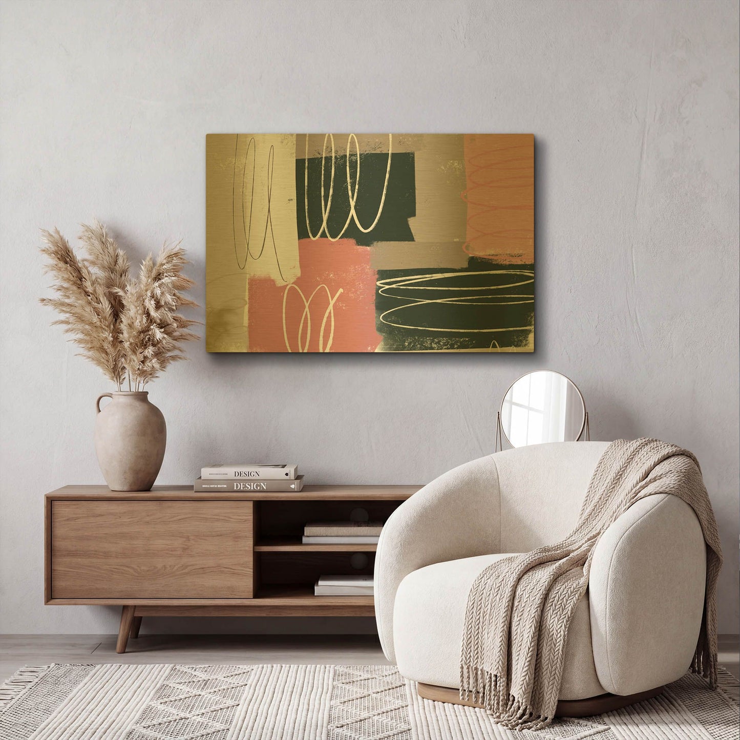 'Neopolitan' By Delores Naskrent Gold Metal Wall Art