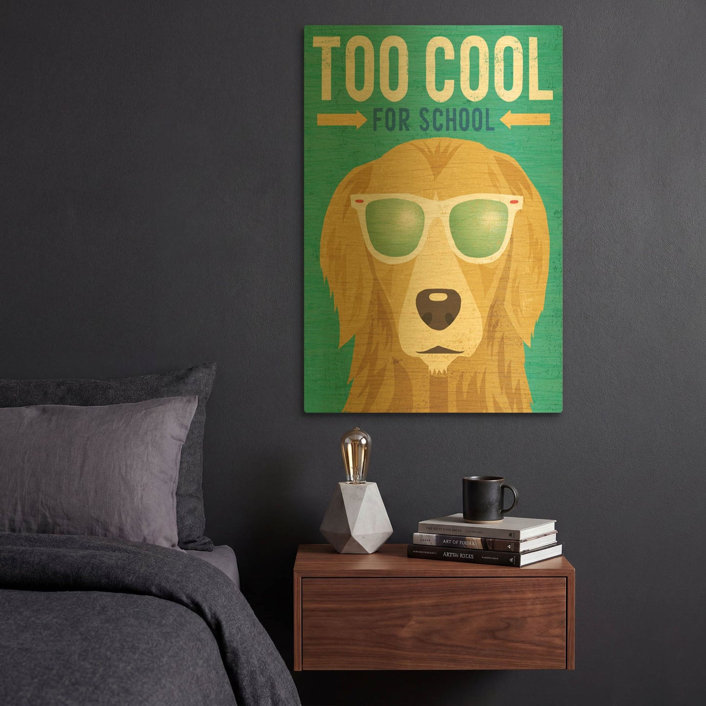 'Beach Bums Golden I Cool' By Michael Mullan Gold Metal Wall Art