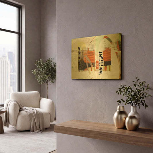 'Brillliant' By Delores Naskrent Gold Metal Wall Art