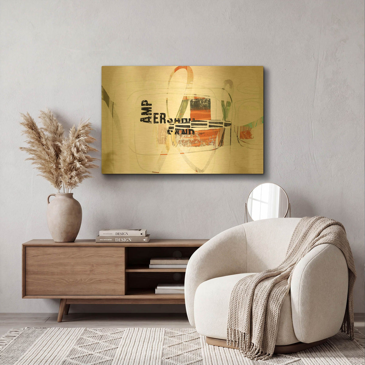 'Ampersand' By Delores Naskrent Gold Metal Wall Art