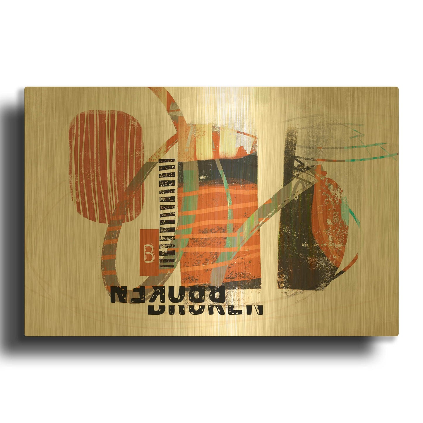 'Broken' By Delores Naskrent Gold Metal Wall Art