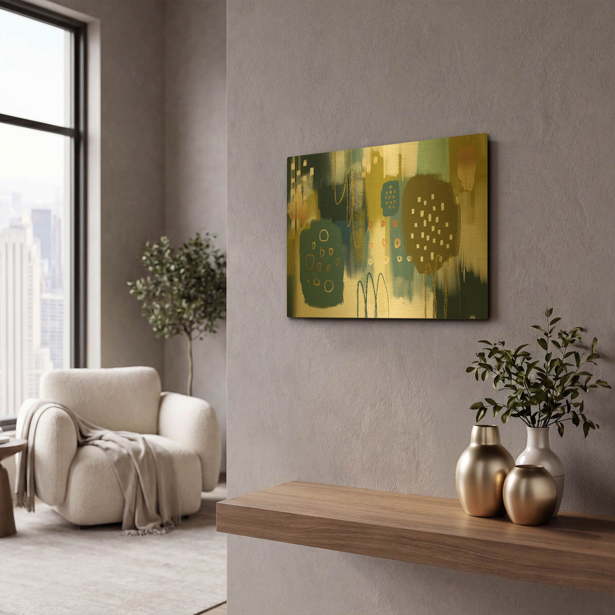 'Santapaulia' By Delores Naskrent Gold Metal Wall Art