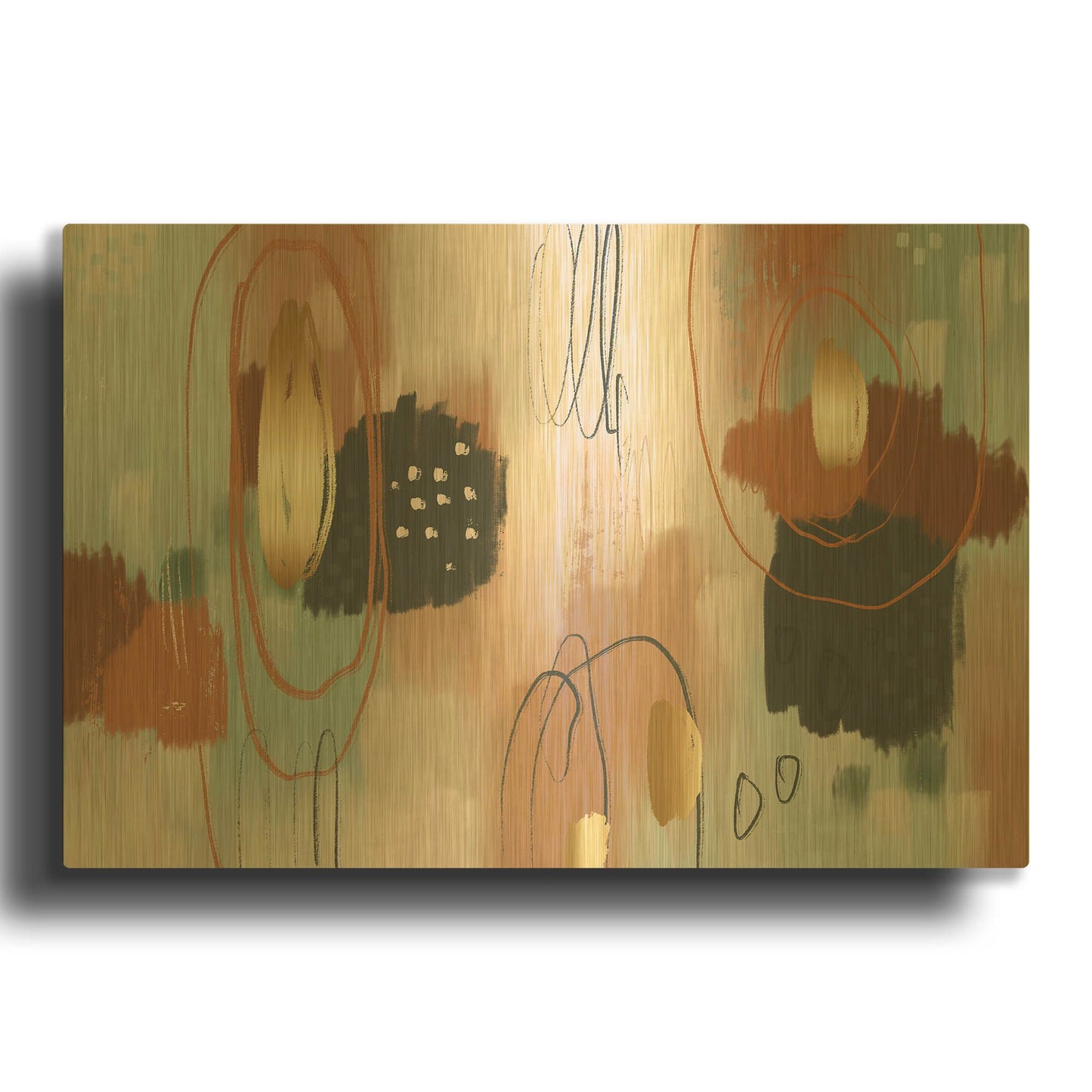 'Baked Clay' By Delores Naskrent Gold Metal Wall Art