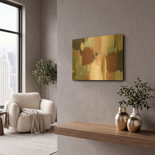 'Gingerbread' By Delores Naskrent Gold Metal Wall Art