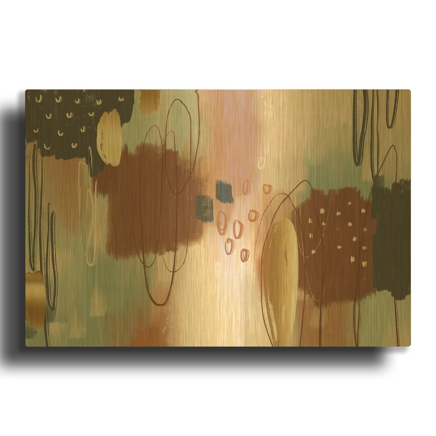 'Gingerbread' By Delores Naskrent Gold Metal Wall Art