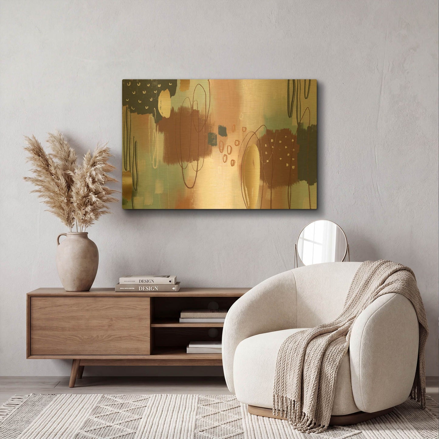 'Gingerbread' By Delores Naskrent Gold Metal Wall Art