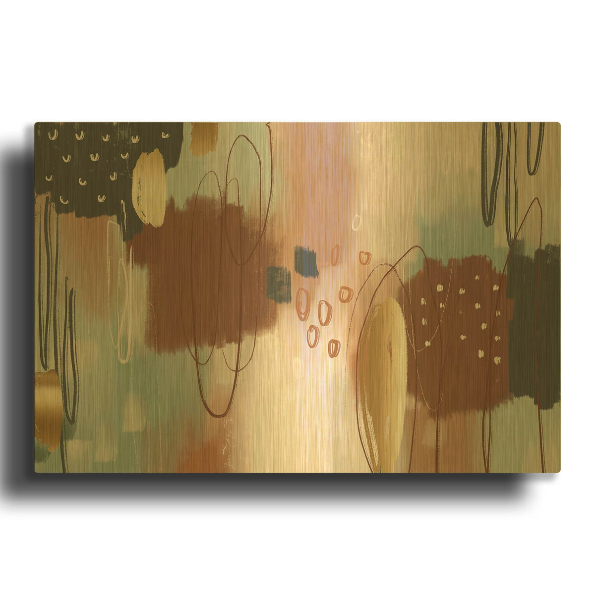 'Gingerbread' By Delores Naskrent Gold Metal Wall Art