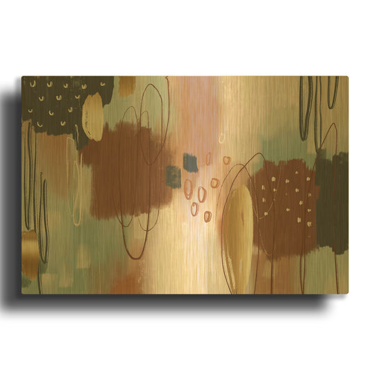 'Gingerbread' By Delores Naskrent Gold Metal Wall Art