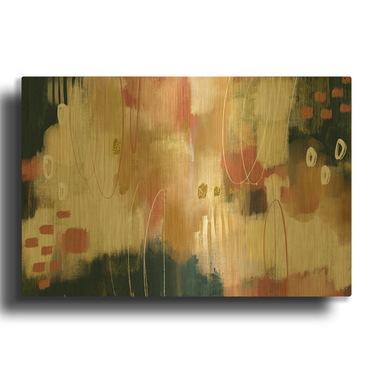 'Umber Embers' By Delores Naskrent Gold Metal Wall Art