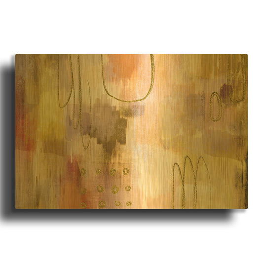'Soft Burning' By Delores Naskrent Gold Metal Wall Art