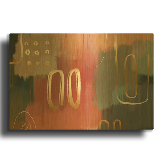 'Terracotta' By Delores Naskrent Gold Metal Wall Art