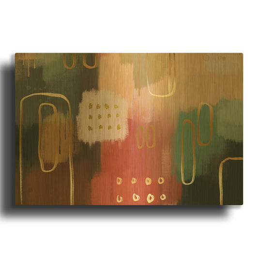 'Earthenware' By Delores Naskrent Gold Metal Wall Art