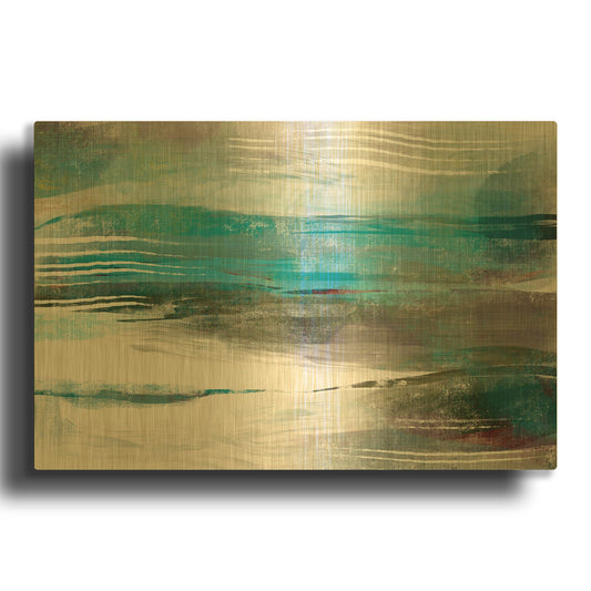 'Water Flow' By Delores Naskrent Gold Metal Wall Art