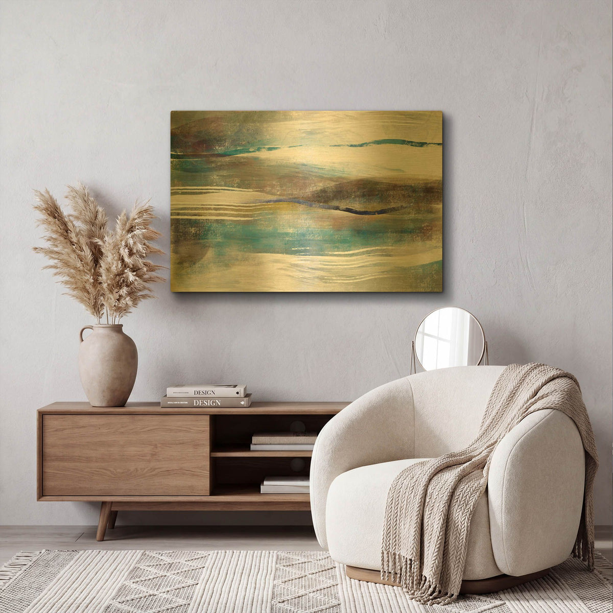 'Sea And Sand' By Delores Naskrent Gold Metal Wall Art