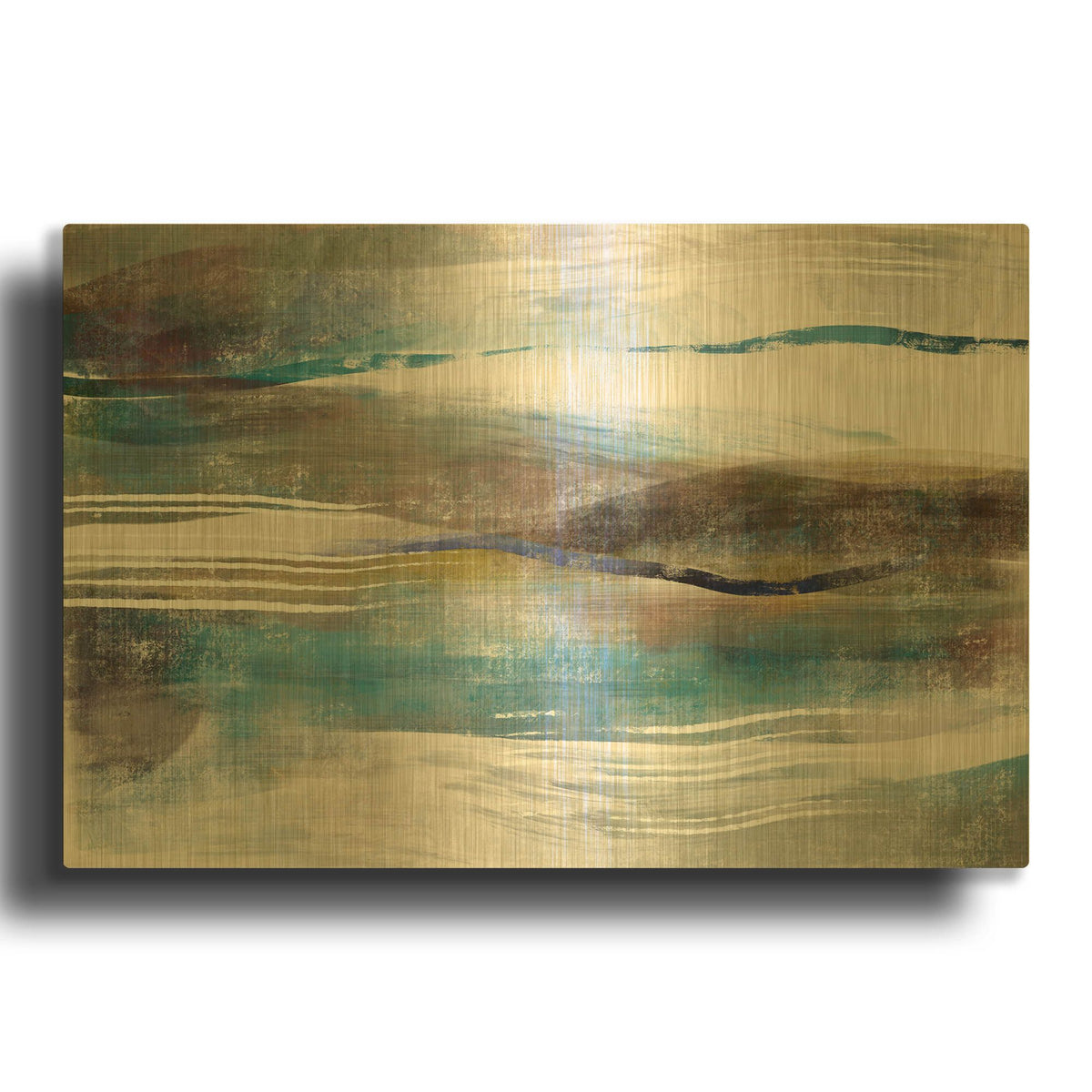 'Sea And Sand' By Delores Naskrent Gold Metal Wall Art