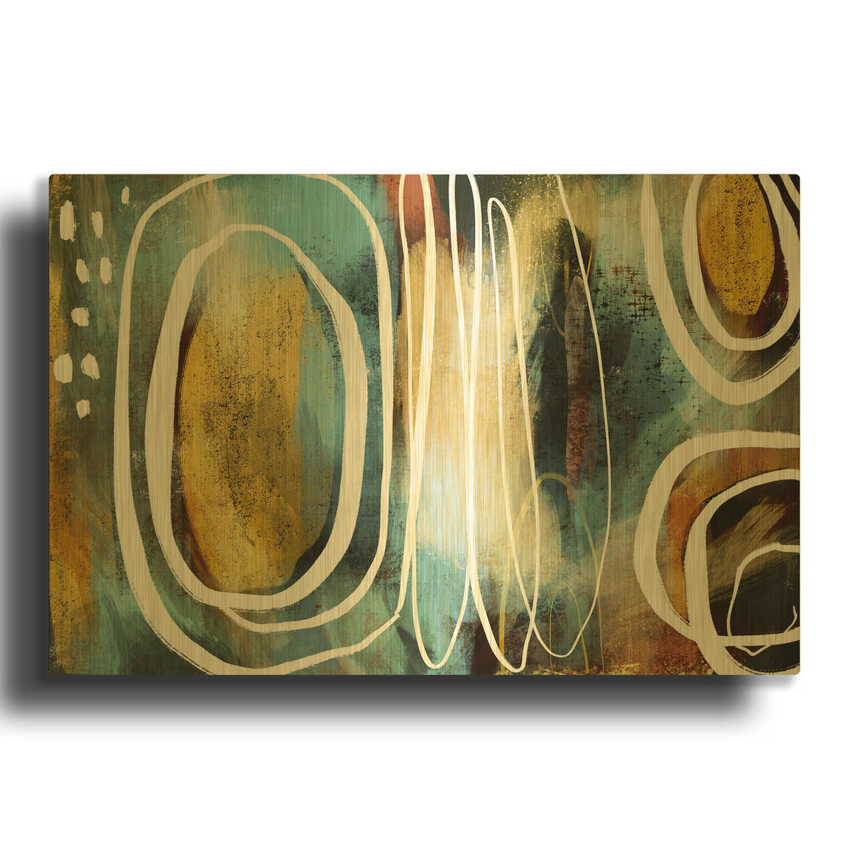 'Vintage Jewels' By Delores Naskrent Gold Metal Wall Art