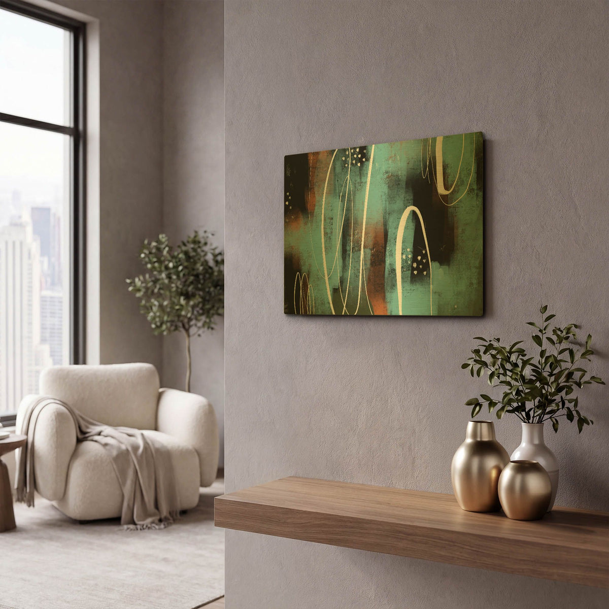 'Aged Iron' By Delores Naskrent Gold Metal Wall Art