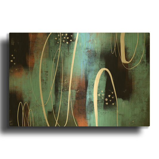 'Aged Iron' By Delores Naskrent Gold Metal Wall Art