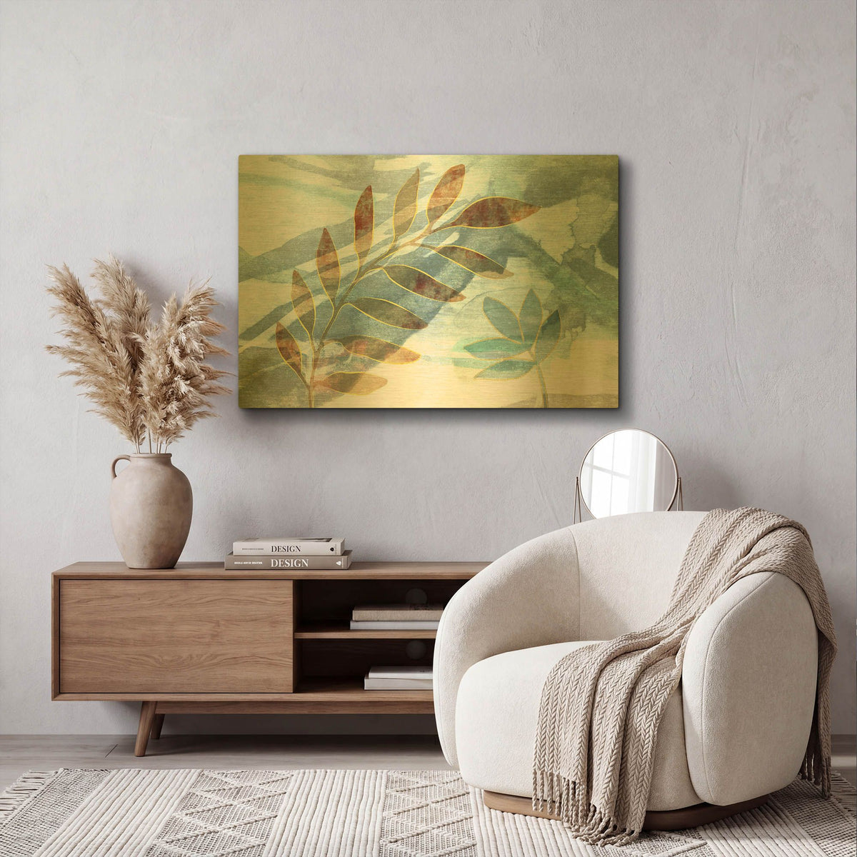 'Meadow Scent' By Delores Naskrent Gold Metal Wall Art