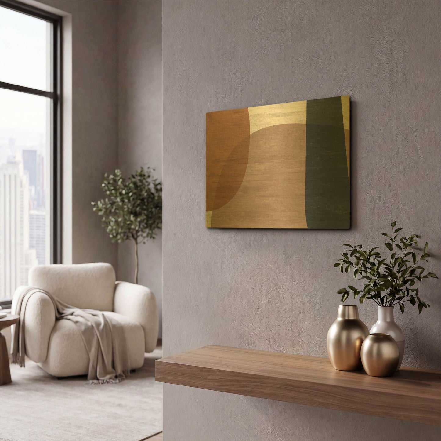 'Reactive Fuse' By Delores Naskrent Gold Metal Wall Art