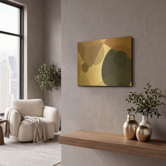 'Course Mortar' By Delores Naskrent Gold Metal Wall Art