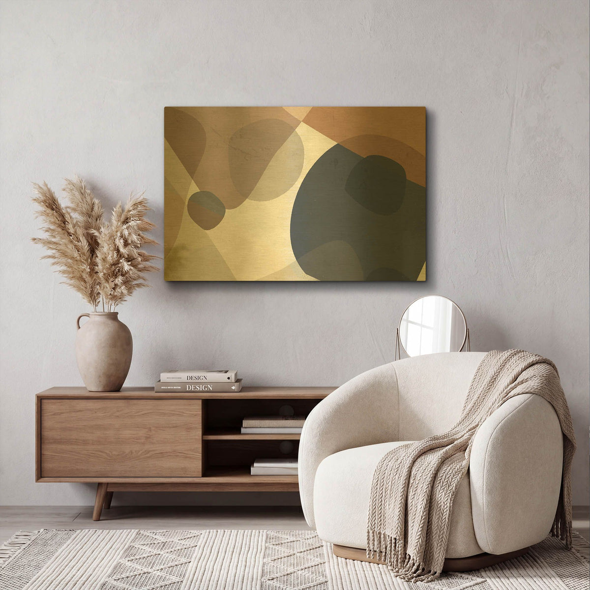 'Course Mortar' By Delores Naskrent Gold Metal Wall Art