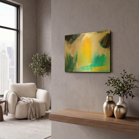 'Glowing Sky' By Delores Naskrent Gold Metal Wall Art