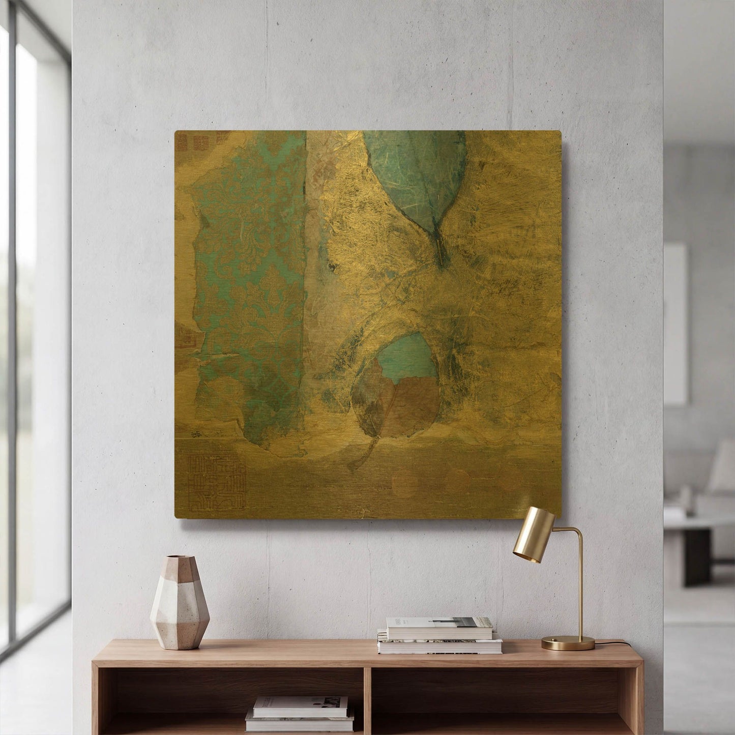 'Wabi-Sabi Leaf' By Elena Ray Gold Metal Wall Art