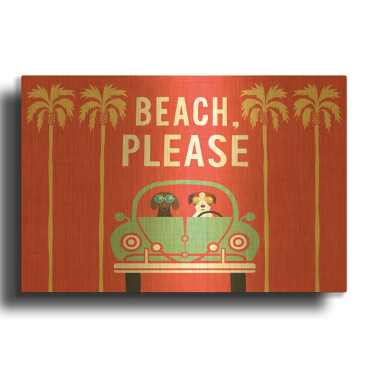 'Beach Bums Beetle I' By Michael Mullan Gold Metal Wall Art