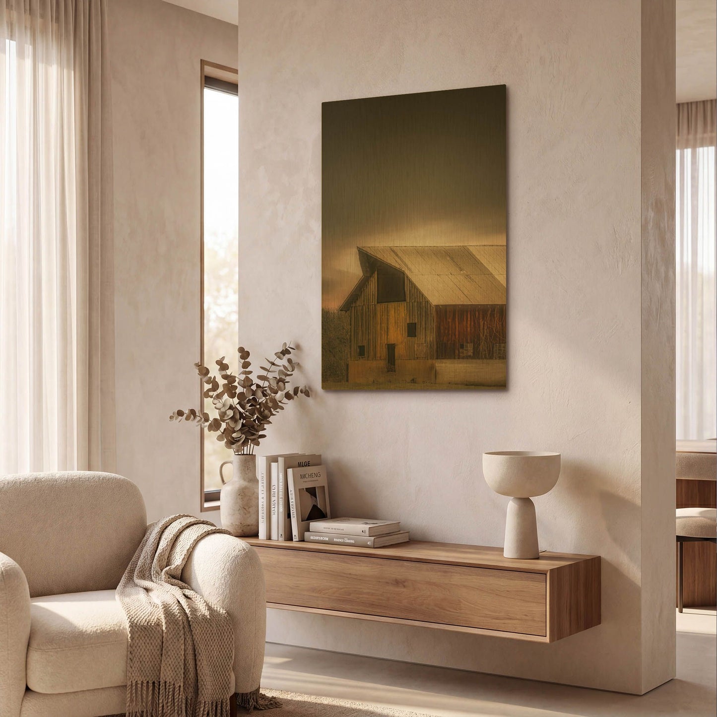 'Rustic' By Don Schwartz Gold Metal Wall Art