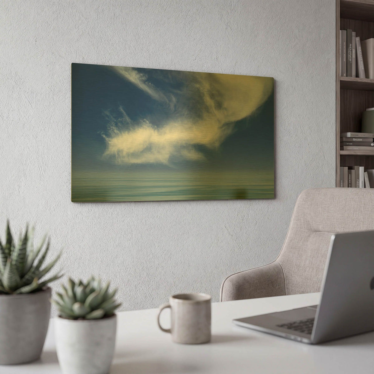 'Calm Seas' By Don Schwartz Gold Metal Wall Art