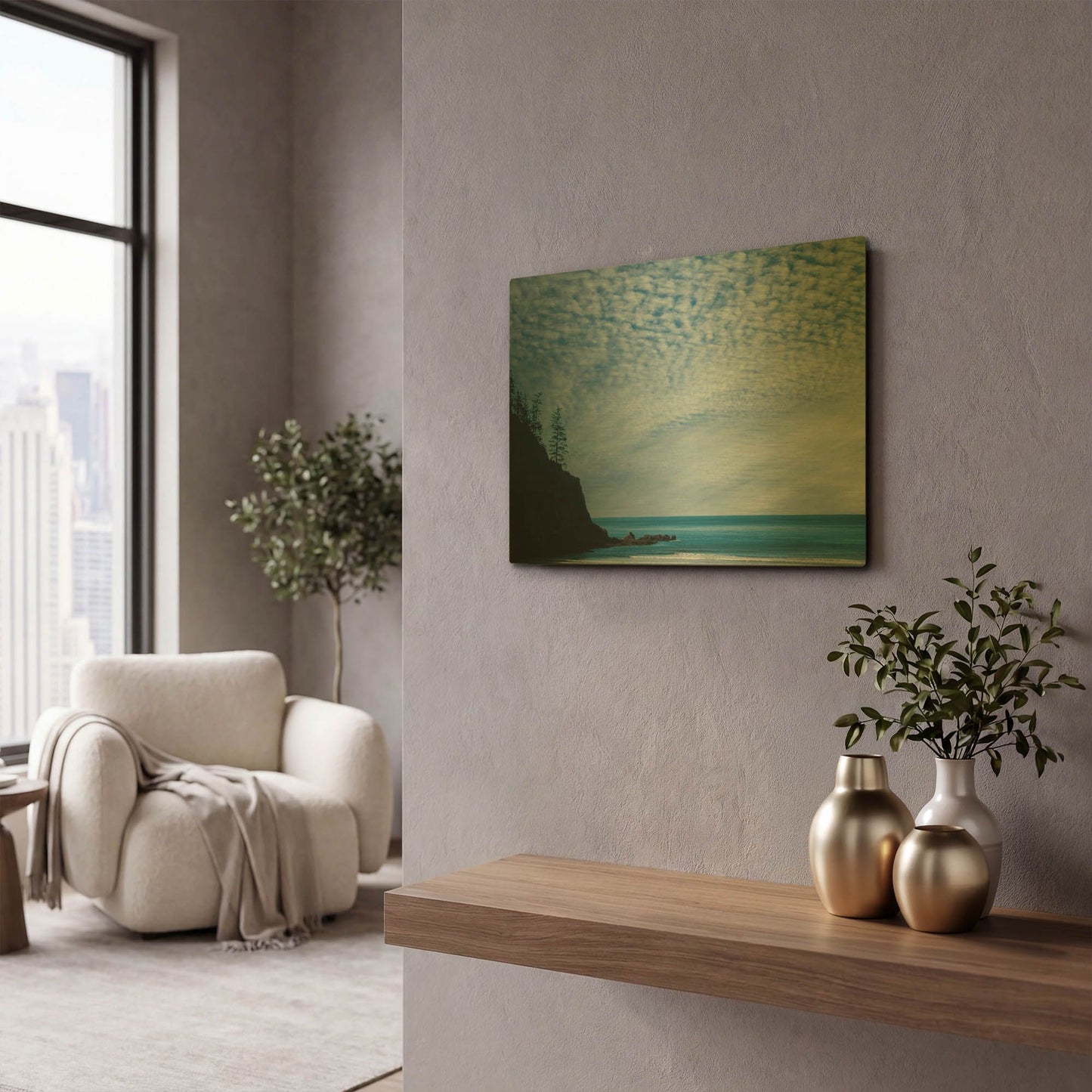 'Short Sand Beach' By Don Schwartz Gold Metal Wall Art