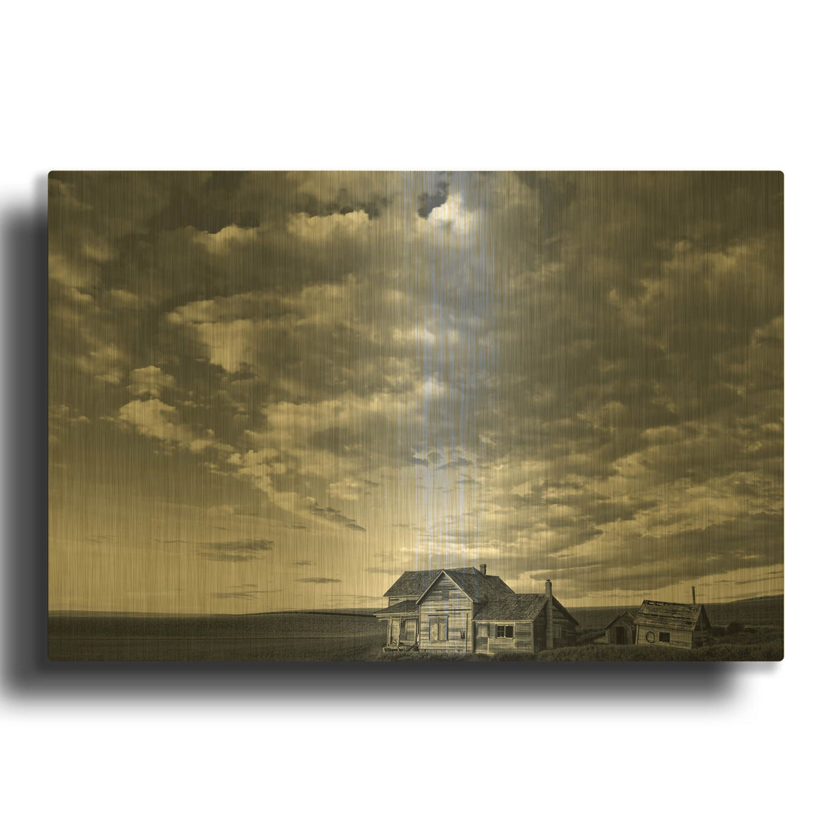 'The Old Homestead' By Don Schwartz Gold Metal Wall Art