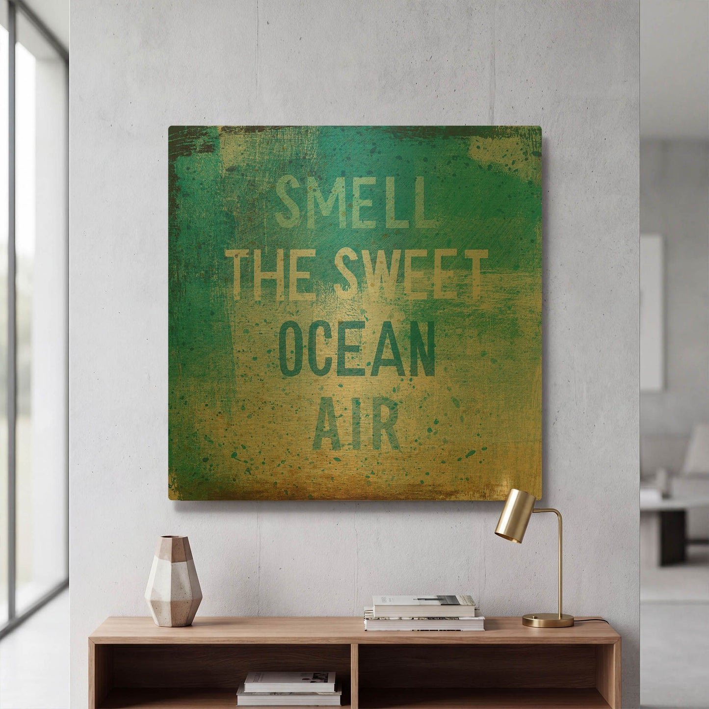 'Beachscape Abstract II' By Michael Mullan Gold Metal Wall Art