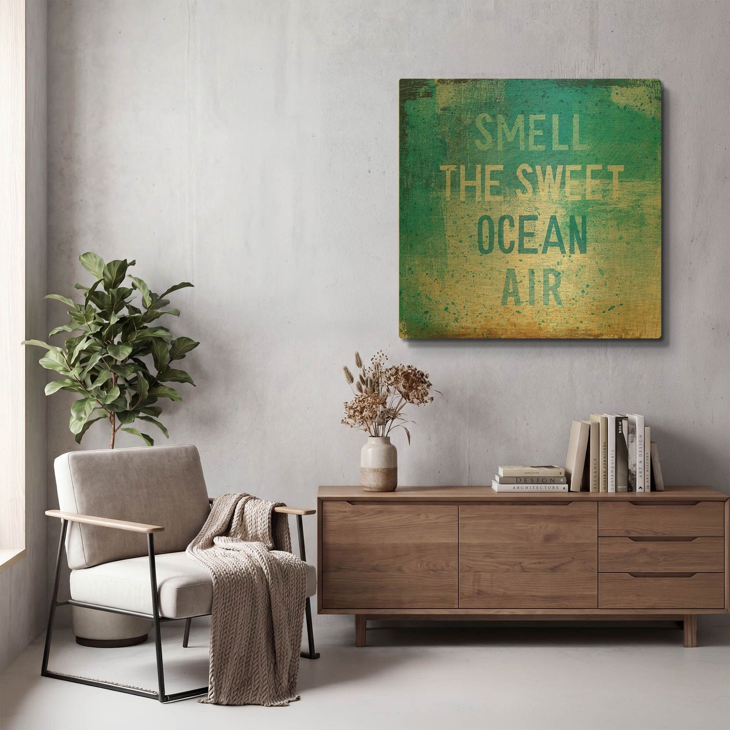 'Beachscape Abstract II' By Michael Mullan Gold Metal Wall Art