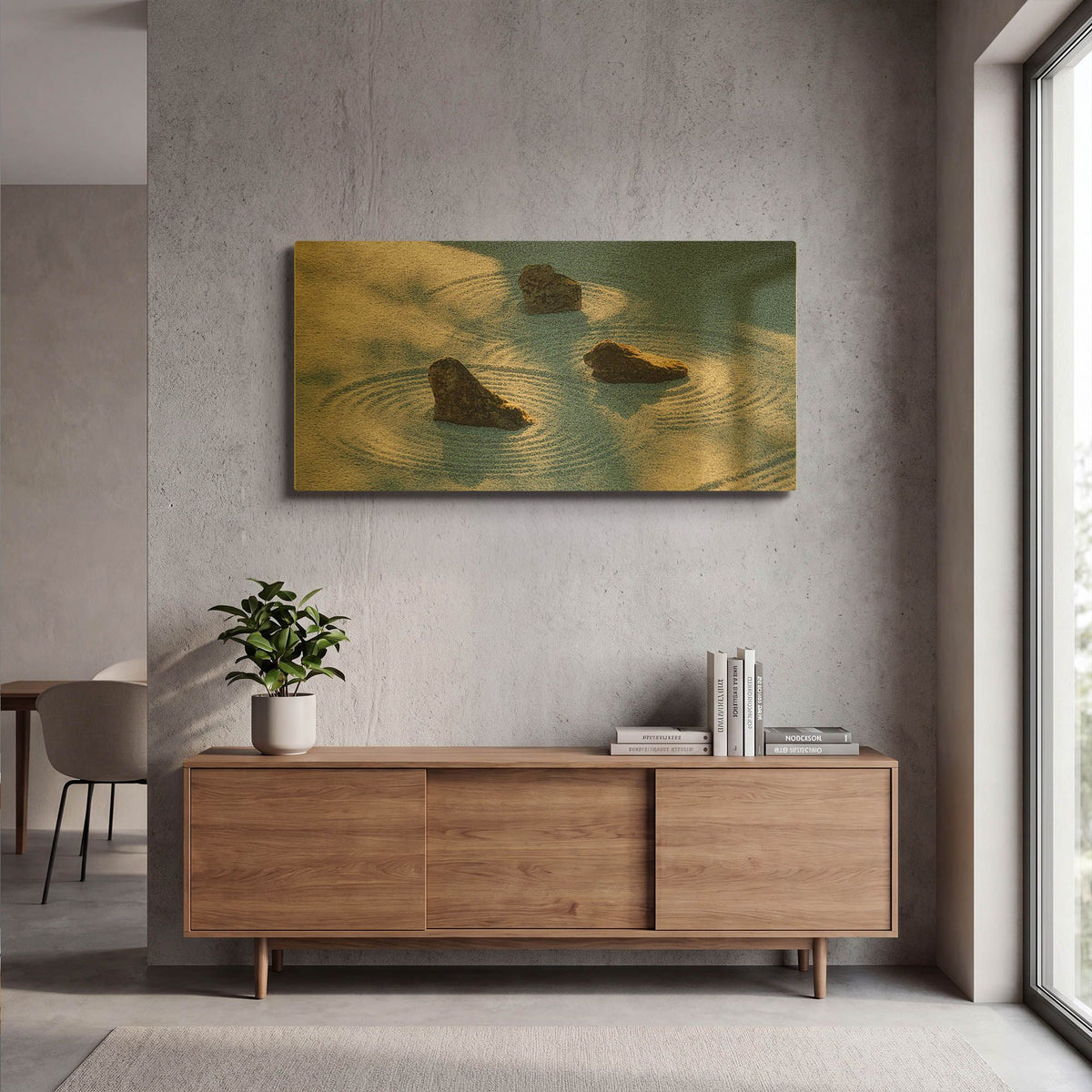'Meditative Garden' By Don Schwartz Gold Metal Wall Art