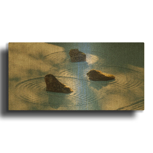 'Meditative Garden' By Don Schwartz Gold Metal Wall Art