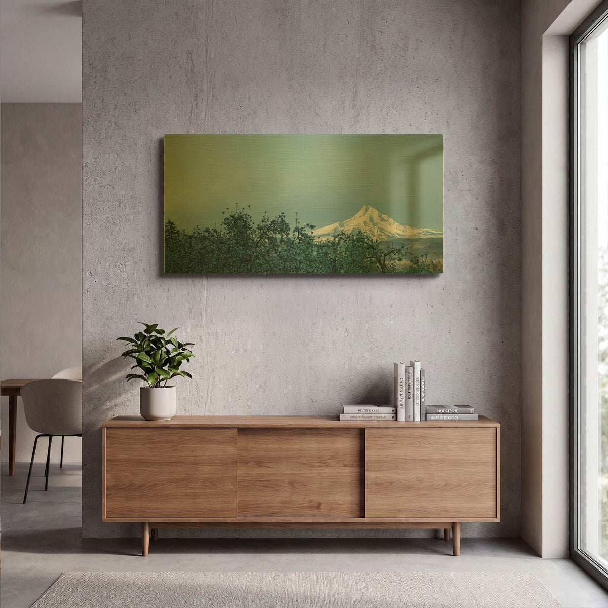 'Pear Blossom Morning' By Don Schwartz Gold Metal Wall Art
