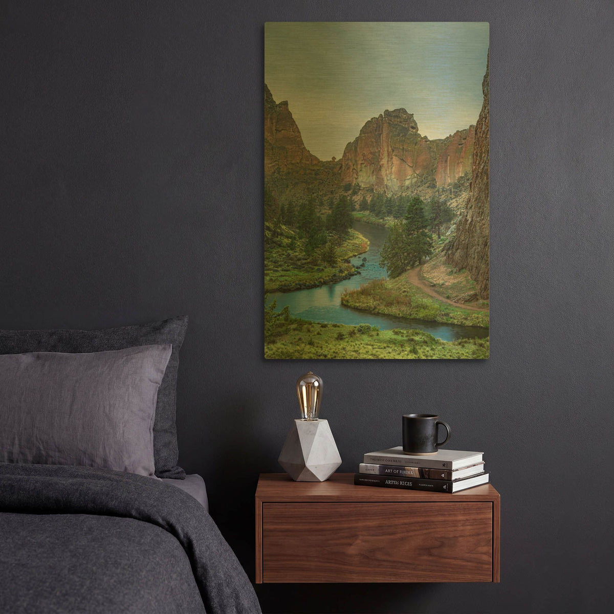 'Winding Through The Rocks' By Don Schwartz Gold Metal Wall Art