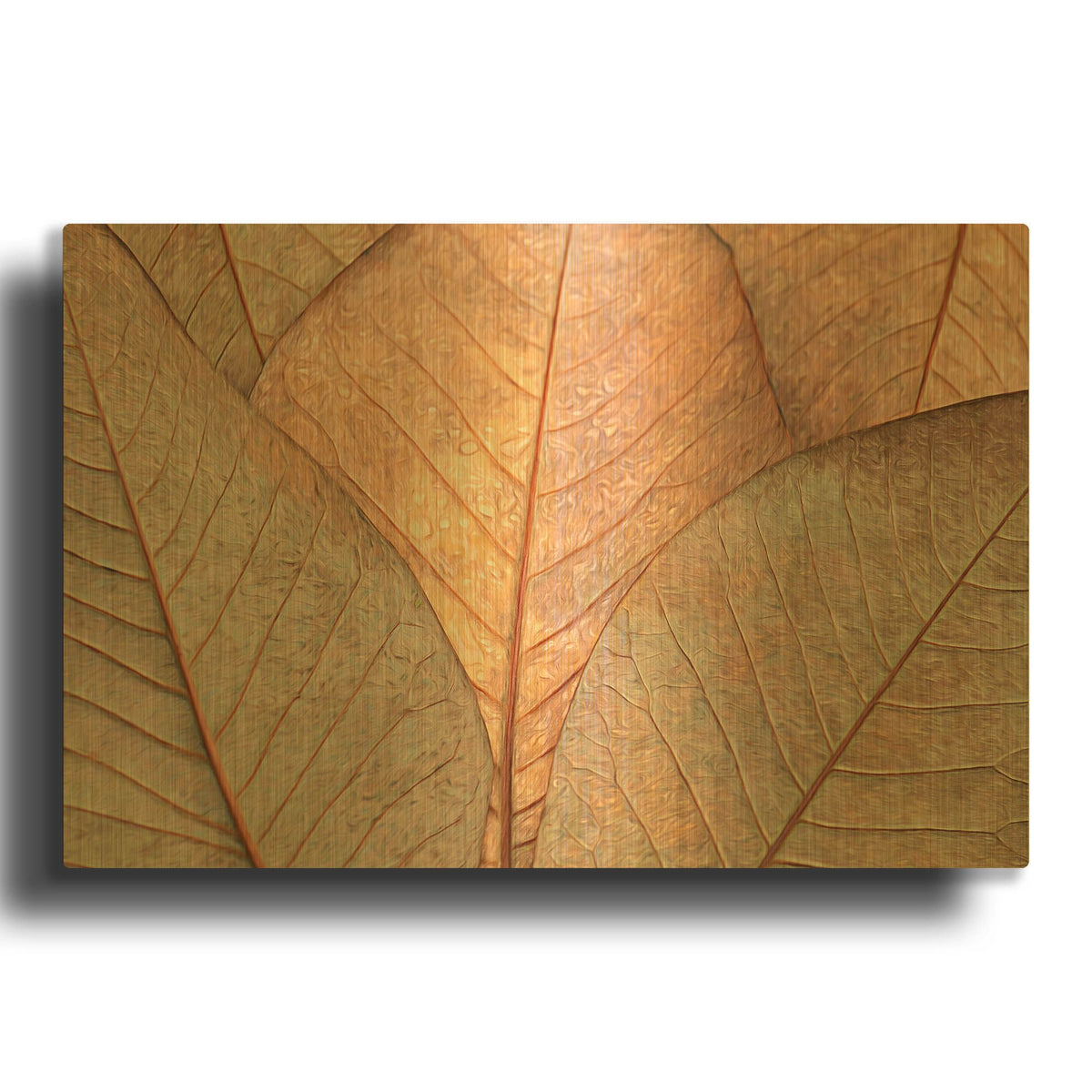 'Fallen Leaves' By Don Schwartz Gold Metal Wall Art