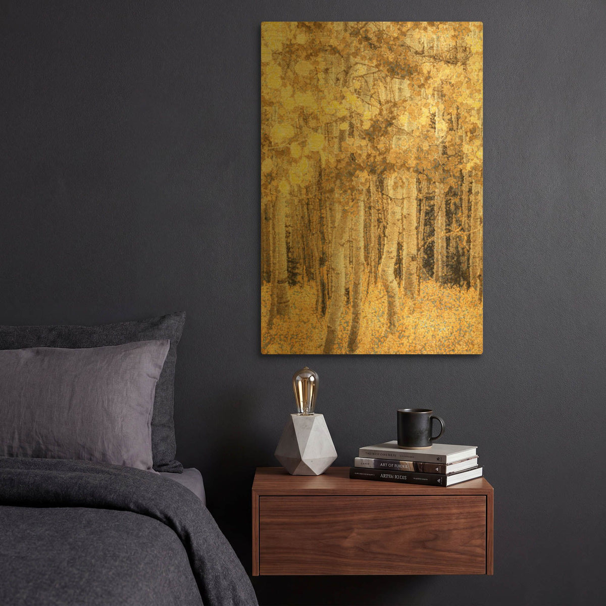 'Aspens In Late Autumn' By Don Schwartz Gold Metal Wall Art